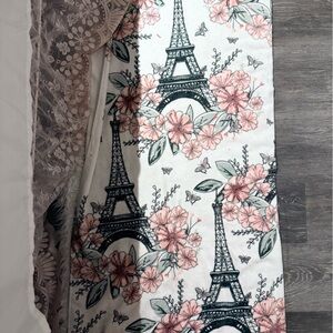 Floral Eiffel Tower Print Rug